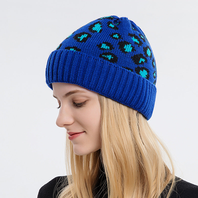 Wholesale  New Leopard Print Autumn/winter Knit Hat