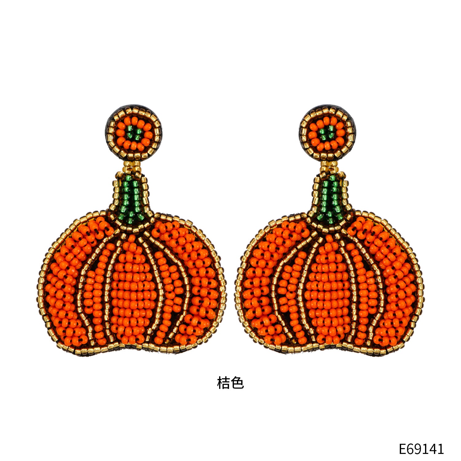 Wholesale Niche Retro Pumpkin Beads Earrings