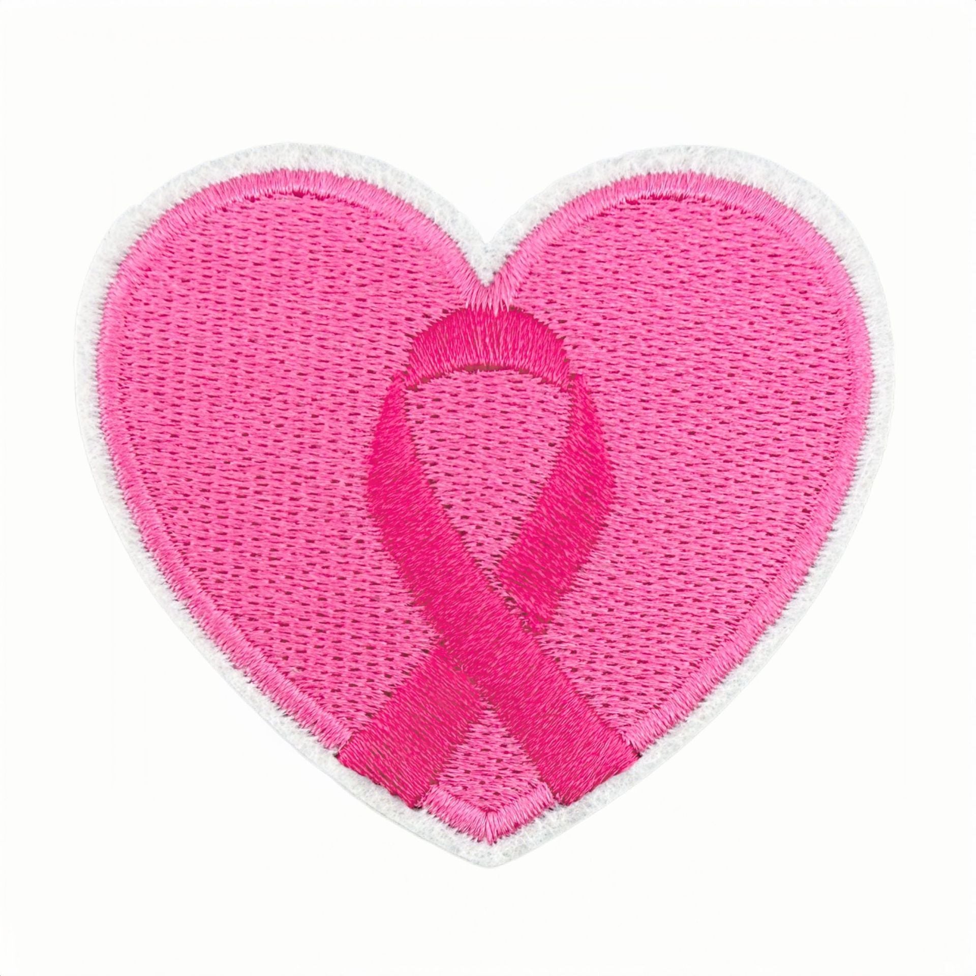 Wholesale Pink Ribbon Embroidered Iron On Patch Decorative Sewing Badge For Clothing Bags DIY Craft Accessory