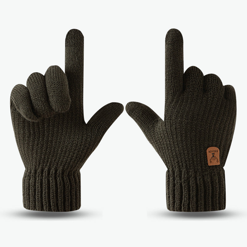 Wholesale Winter Velvet Thickened Knitted Wool Touch Screen Gloves