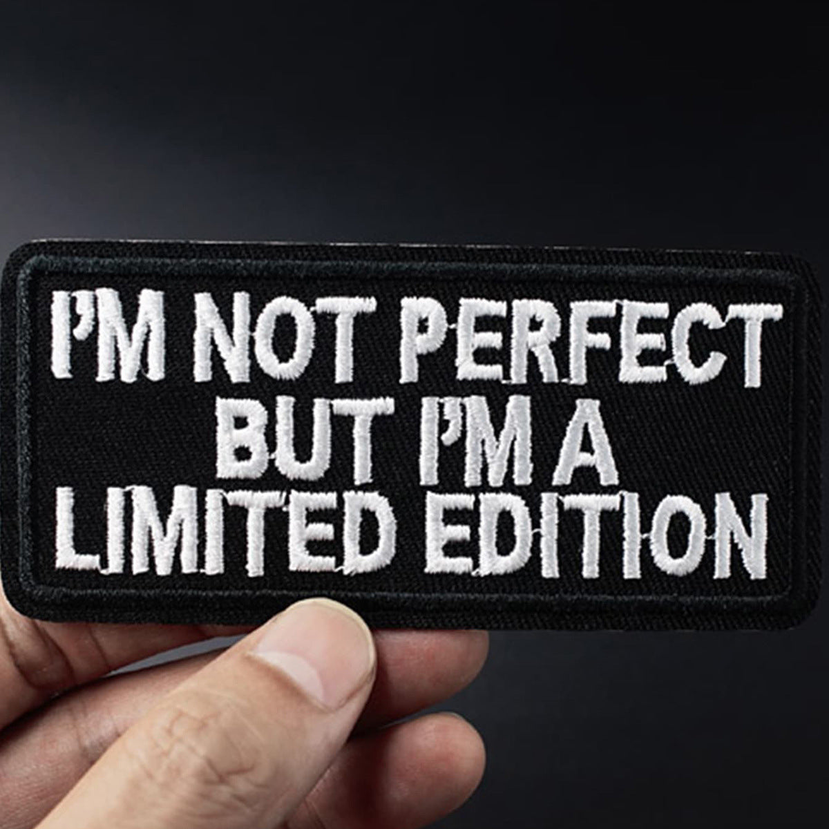 Wholesale Chic Embroidered Coat Patch I M NOT PERFECT BUT I M A Slogan Applique For Everyday Style