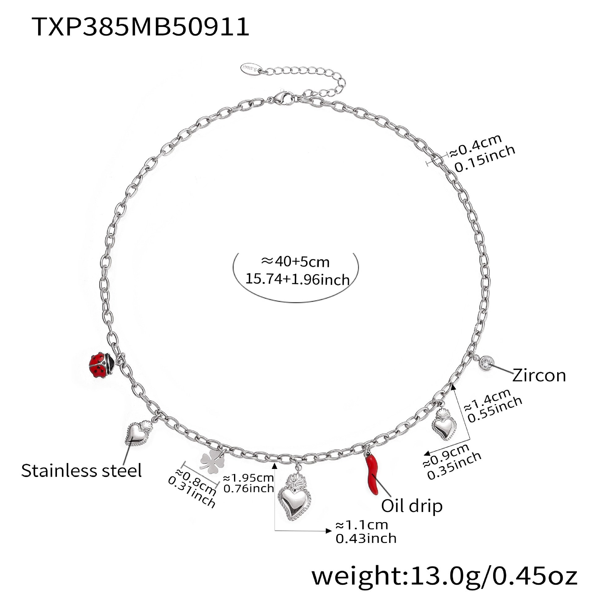 Wholesale Heart-shaped Titanium Steel Necklace