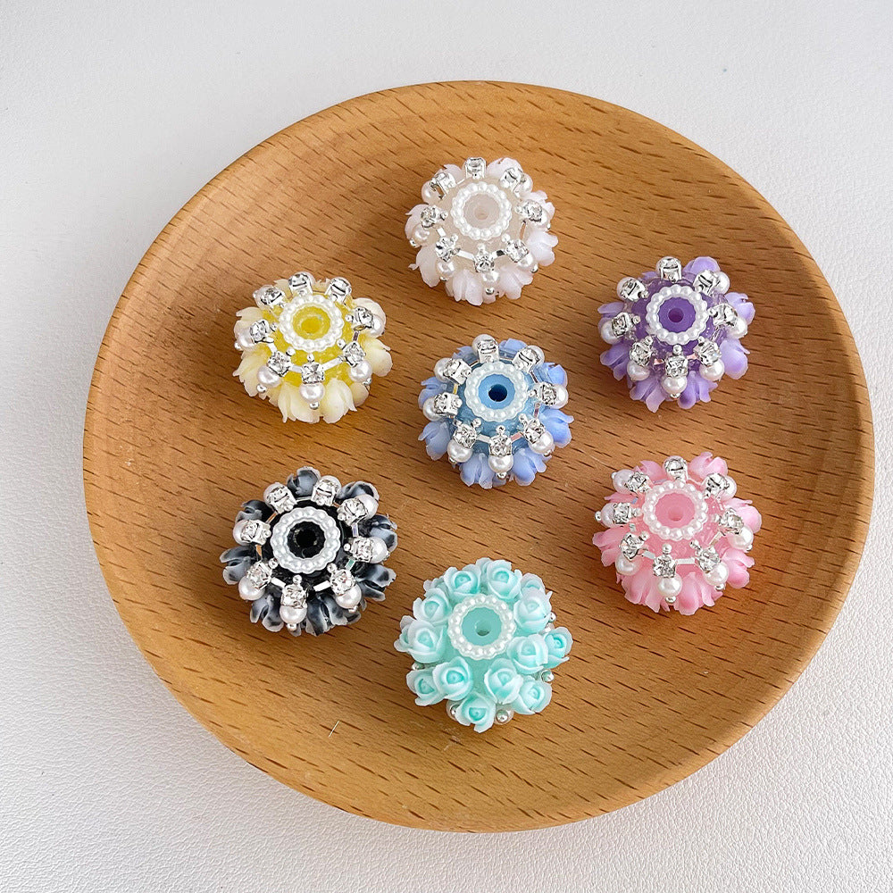 Wholesale 20pcs luminous pearl diamond ball colored Crystal Beads