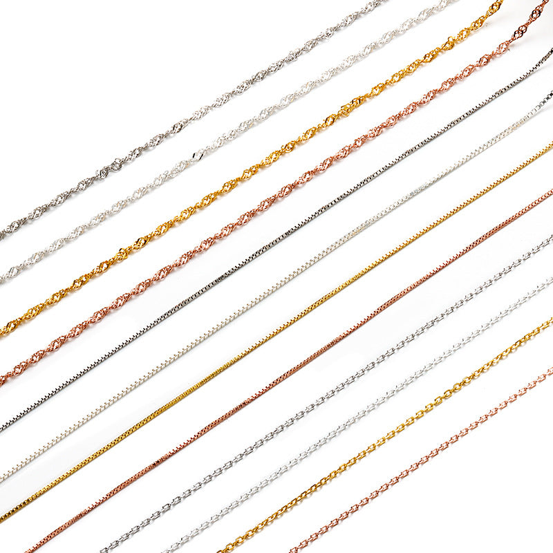 Wholesale S925 Sterling Silver Pendant Free Single Chain Box DIY Clavicle Chain