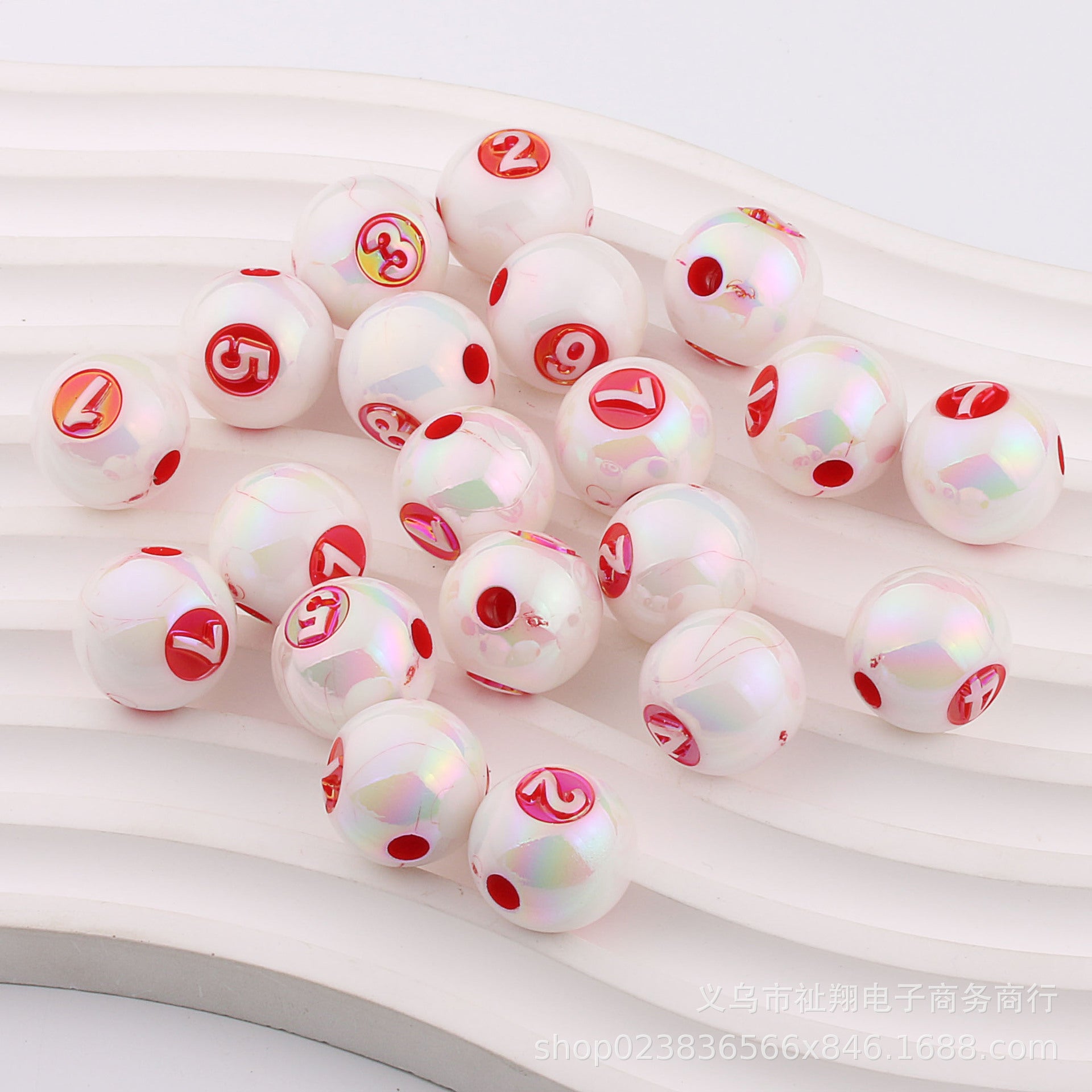 Wholesale 50pcs Mapei Color Digital UV Plating Color Straight Hole DIY Beads