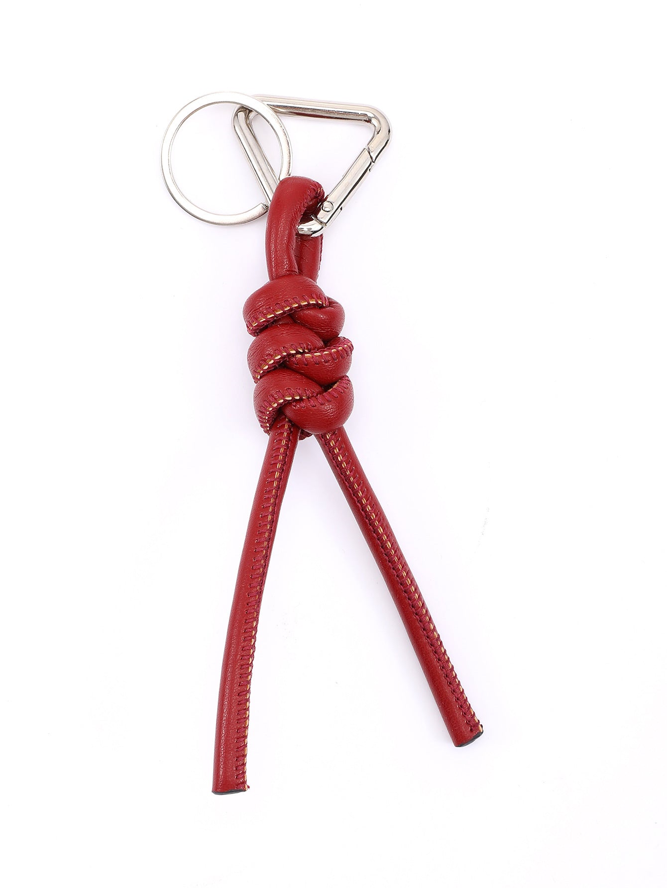 Wholesale Triangle PU Hand Woven Diamond Knot Keychains