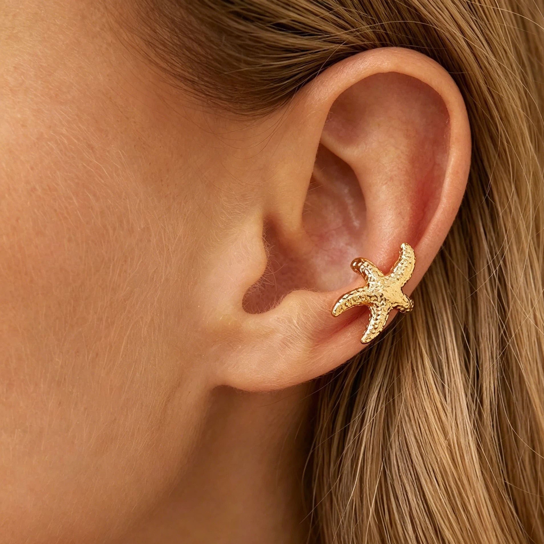 Wholesale Starfish Sun Moon Flower Ear Cuff No Piercing Women Vacation Style Fashion Accessory