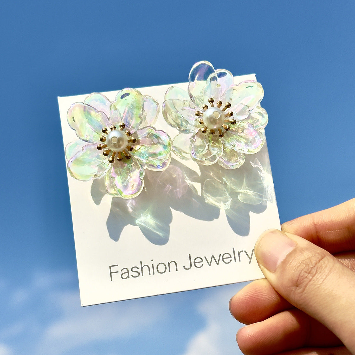 Wholesale 5pcs/pack sweet color resin petals flower earrings