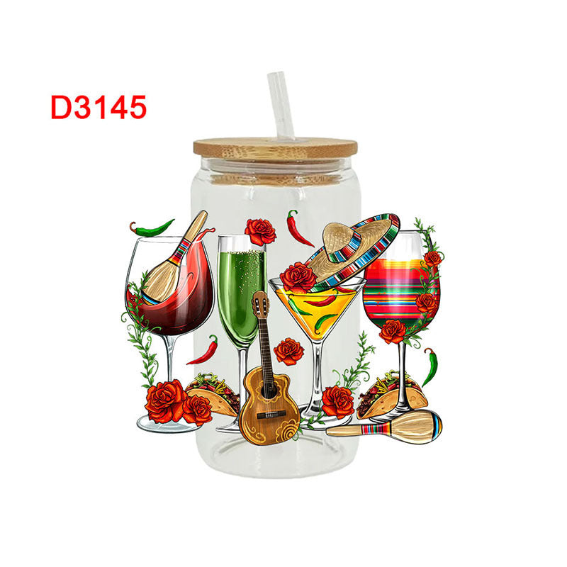 Wholesale Western style Little Cow   16oz Cup UV DTF Wraps