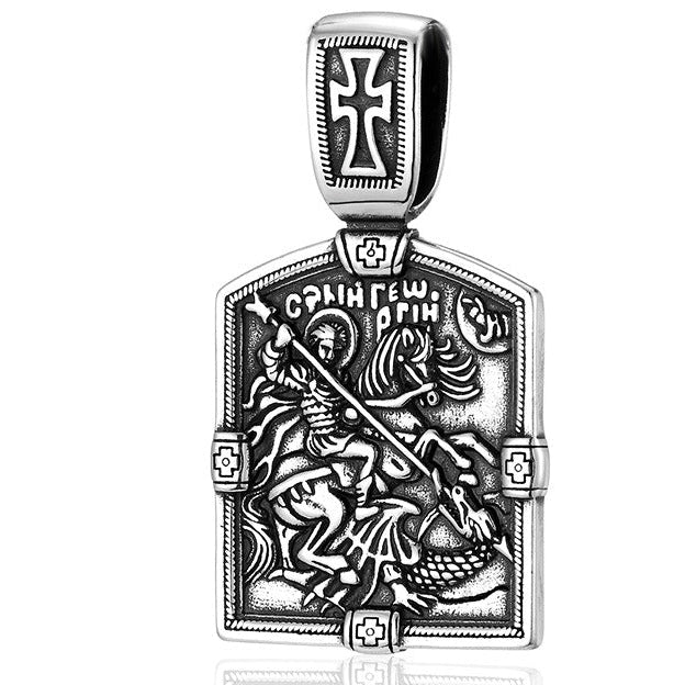 Wholesale Titanium Steel Cross Knight Card Pendant Necklace