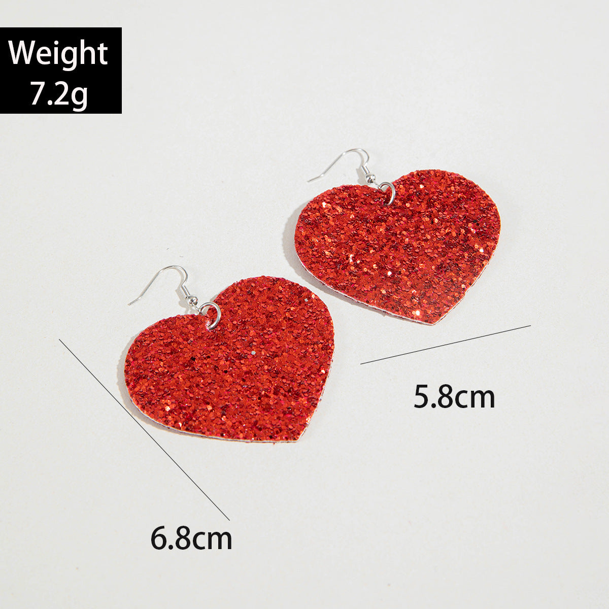 Wholesale Waterdrop Peach Heart Valentine' s Day Sparkling Love Earrings