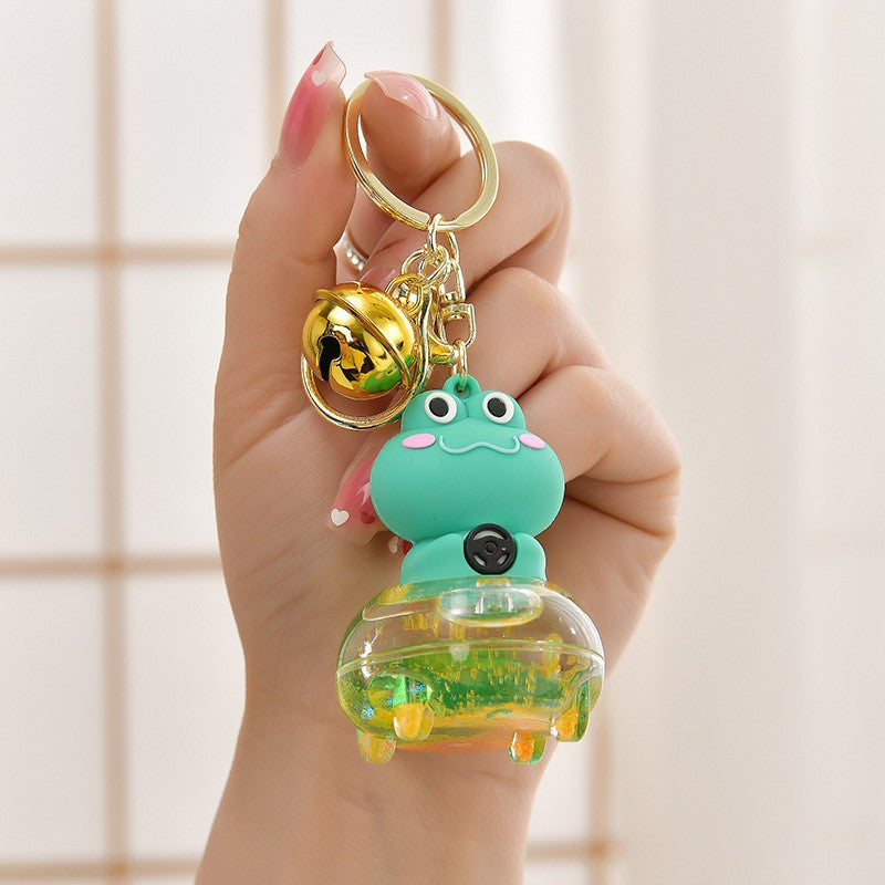 Wholesale Acrylic flowing sand bottle bag keychain