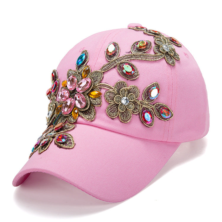 Wholesale Handmade Diamond Gilt Edged Louver Cotton Baseball Cap