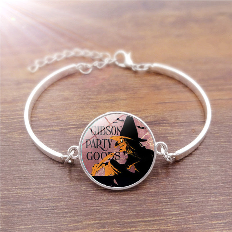 Wholesale Halloween Witch Time Stone Alloy Bracelet