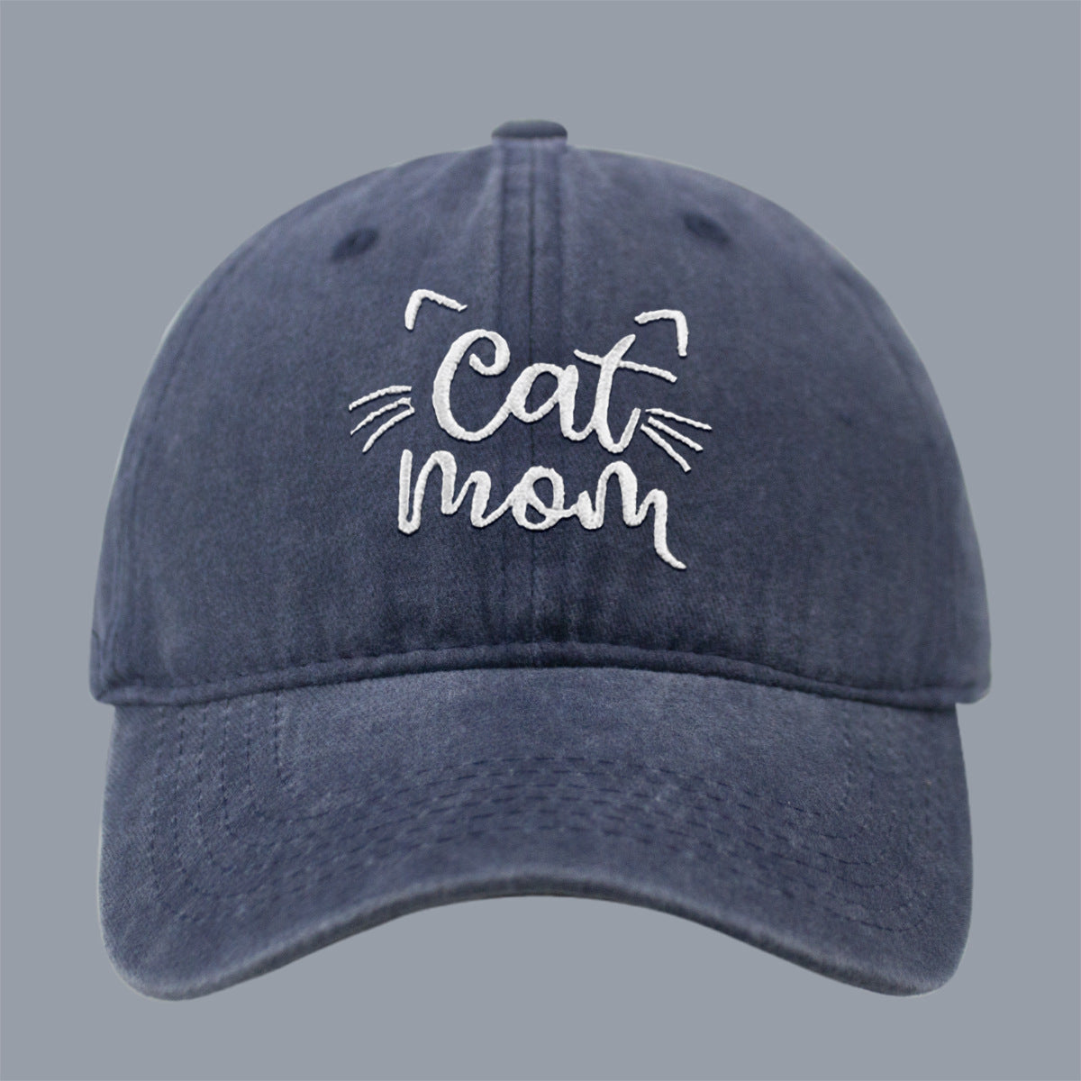 Wholesale New Men's and Women's Letter CAT MOM Embroidered Washed Baseball Cap Outdoor Sports Washed Cotton Sunshade Cap Tide