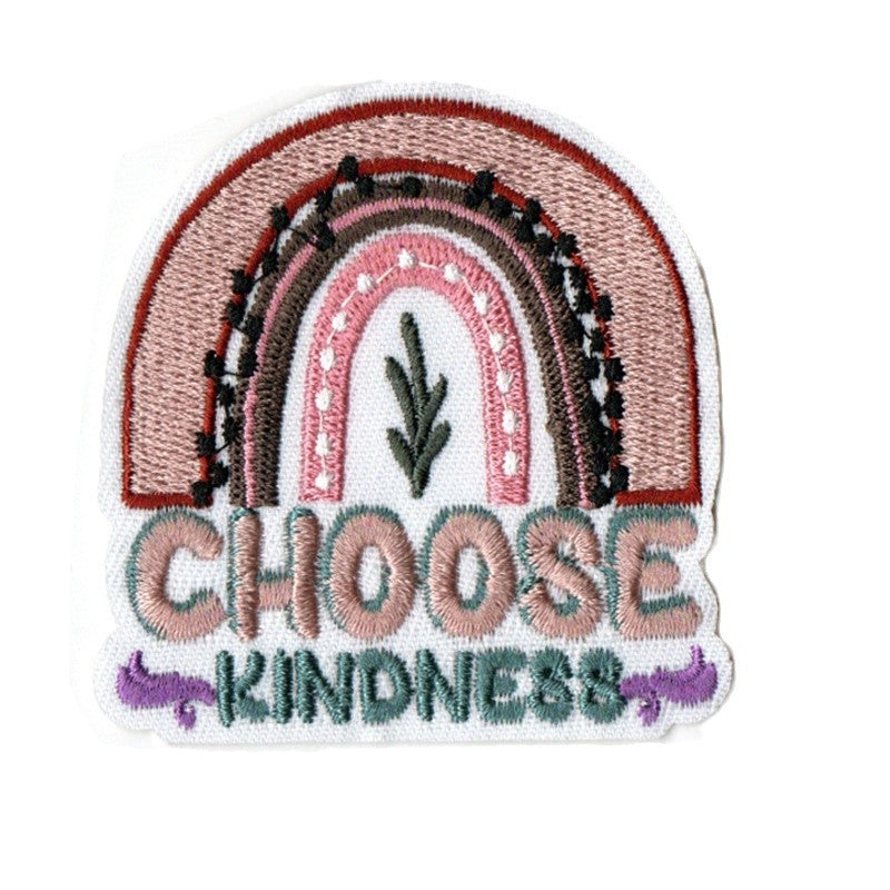 Wholesale Bohemian embroidered fabric patch with positive energy quotes for bags  DIY Patches