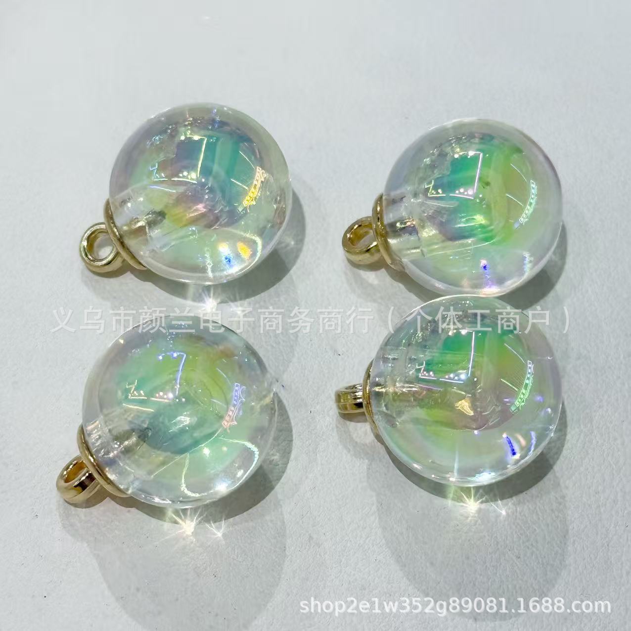 Wholesale 200pcs Colored plated hanging hole acrylic round beads