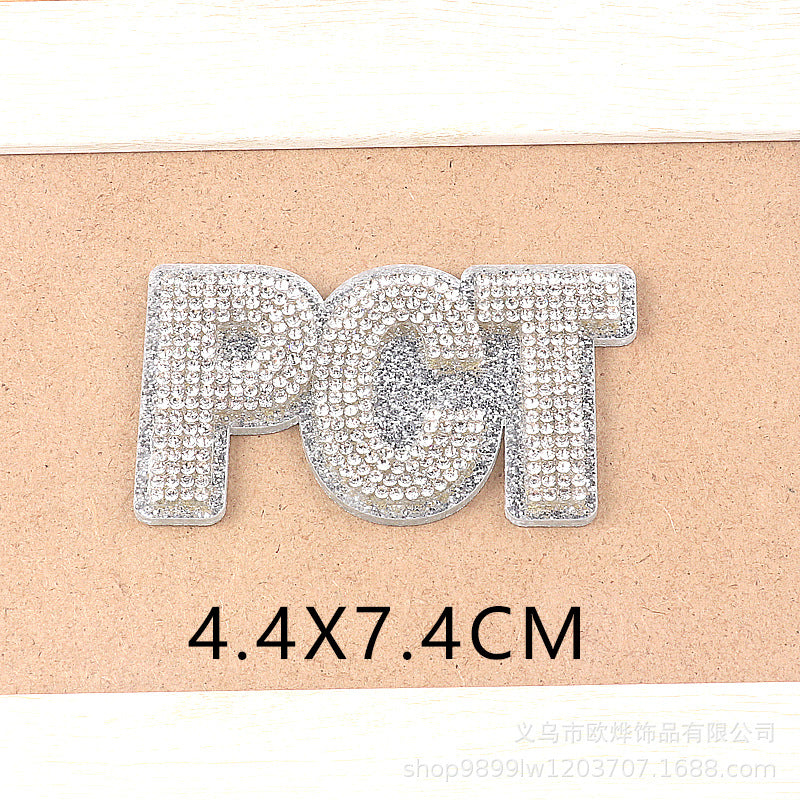 Wholesale Glitter Cartoon Letter  Acrylic DIY Patches