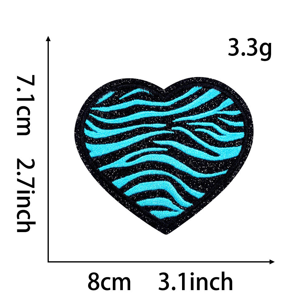 Wholesale Zebra Pattern Heart Lightning Star Series Embroider DIY Patches