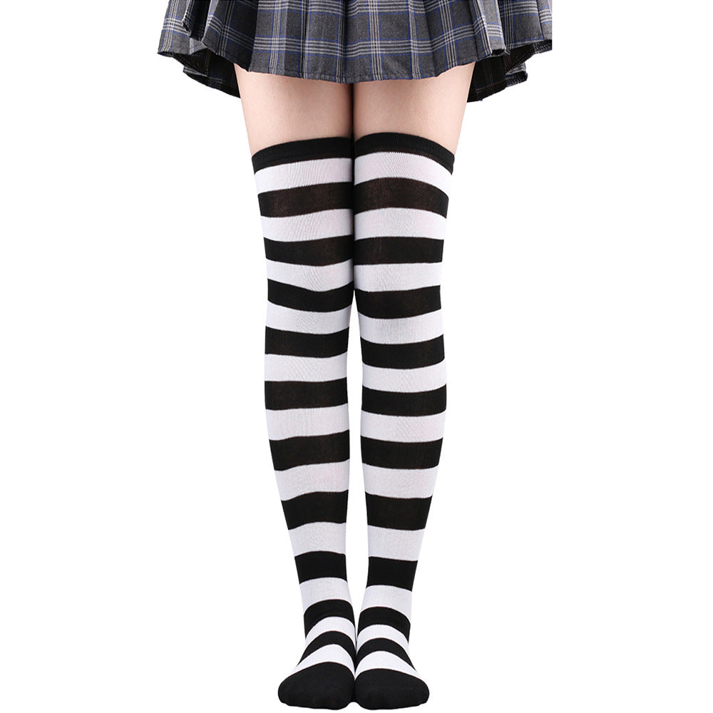 Wholesale Halloween Zebra Over-the-Knee Striped Socks