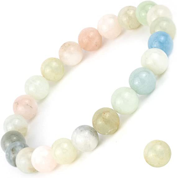 Wholesale 8mm Natural Gemstone Tiger Eye Stone Turquoise Handmade Beaded Elastic Cord Bracelet