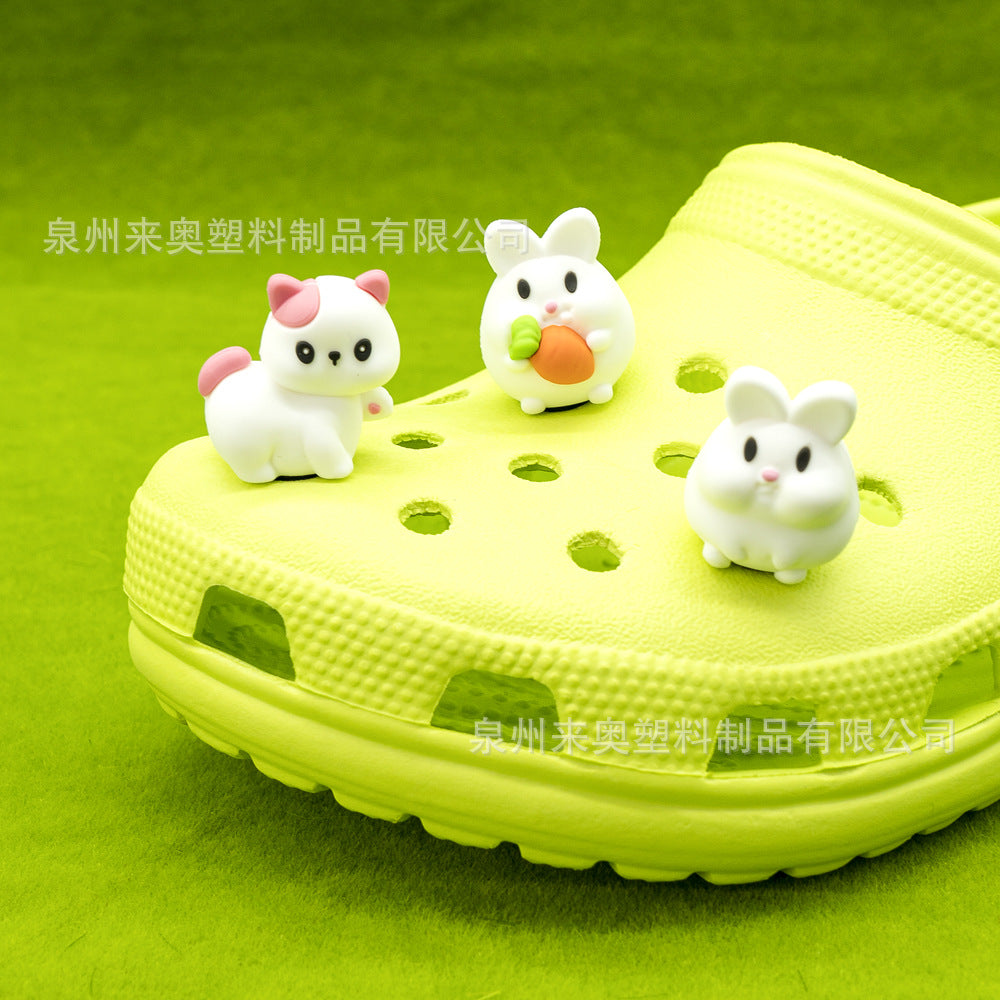 Wholesale 5pcs  Cute Animal Garden Kitten 3D Crocs Decorative Accessories