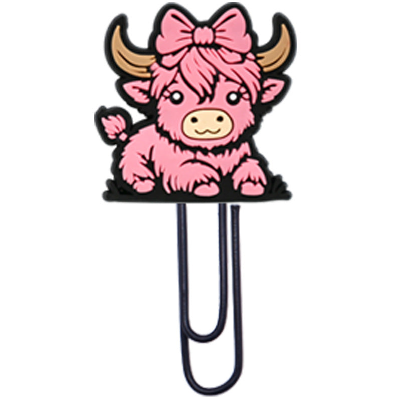 Wholesale  Random 50pcs/pack   Highland Cattle Yak Paper Clip Bookmark