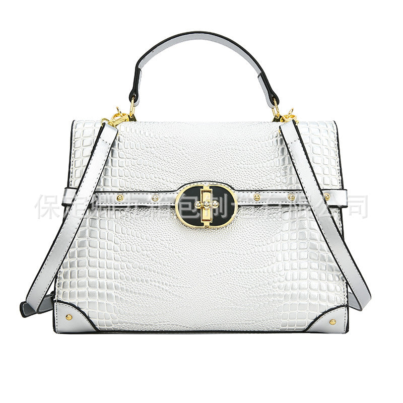 Wholesale 2023 Autumn and Winter PU Crocodile Pattern Handheld Shoulder Crossbody Bag