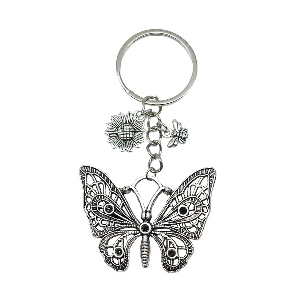 Wholesale Colorful butterfly metal keychain