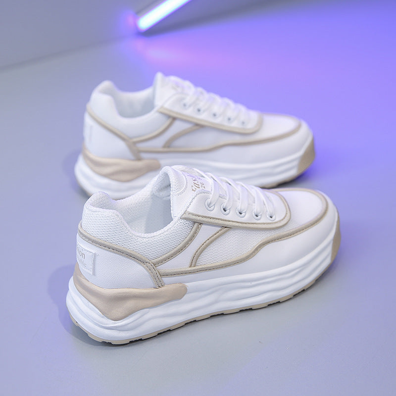 Wholesale Thick Sole Mesh Small White Shoes