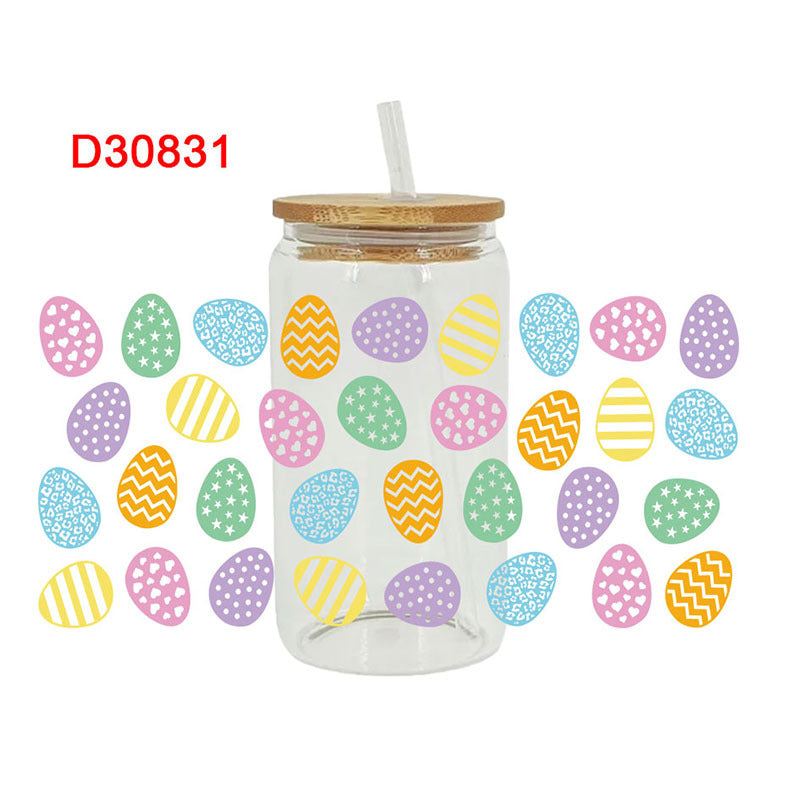 Wholesale Easter cartoon egg rabbit 16oz Cup UV DTF Wraps