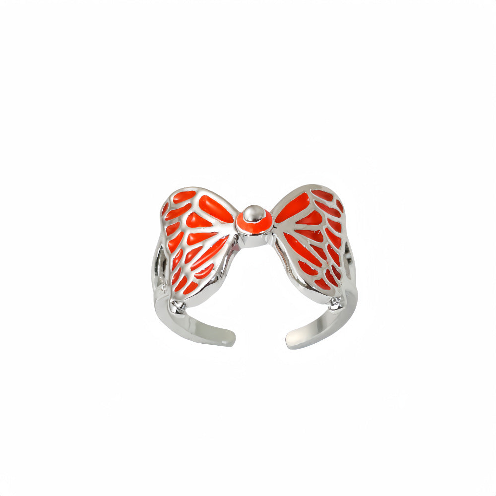 Wholesale Luminous  Distinctive Butterfly Ring Adjustable Exaggerated zinc alloy Ring