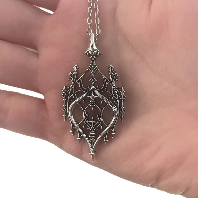 Wholesale Gothic hollowed out castle necklace