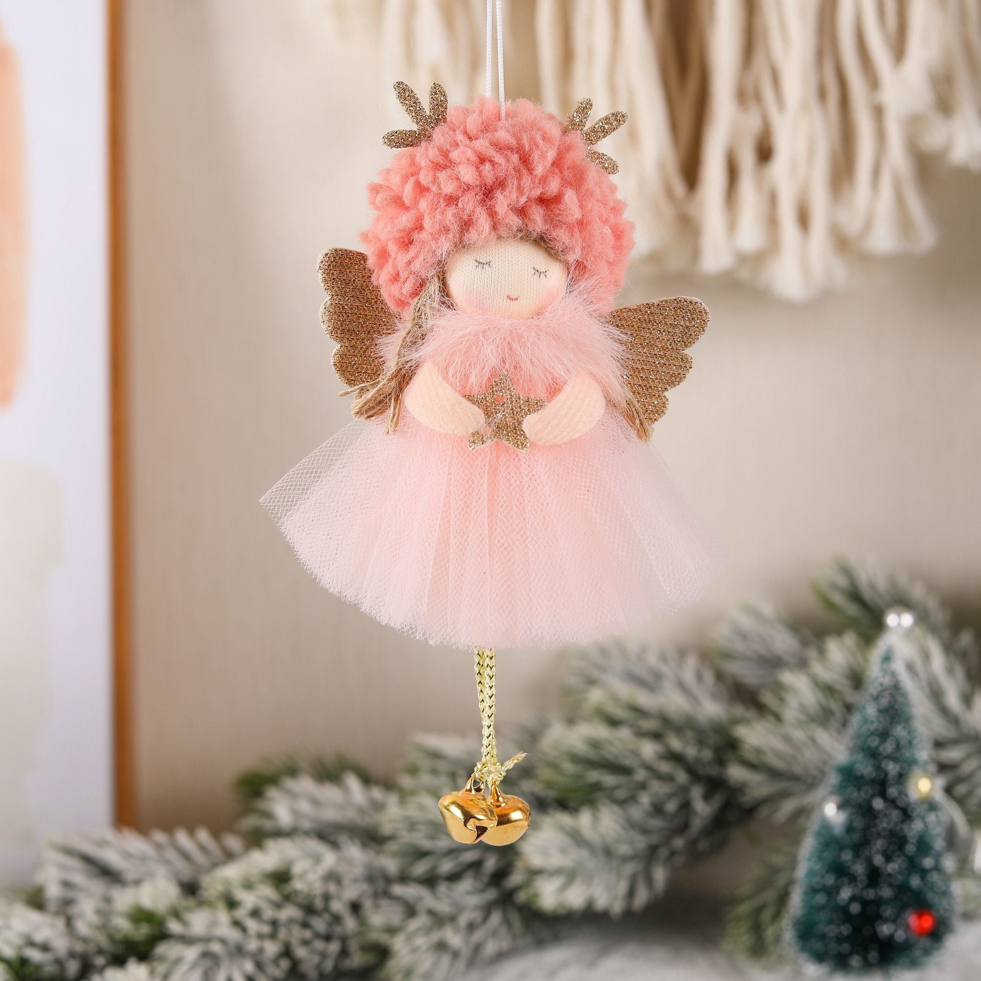 Wholesale Christmas Plush Yarn Skirt Angel Pendant Cute Doll Pendant