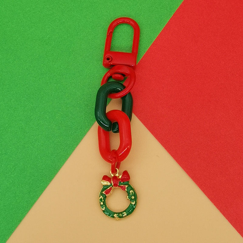 Wholesale Christmas Alloy Santa Claus Snowflake Elk Tree Keychain