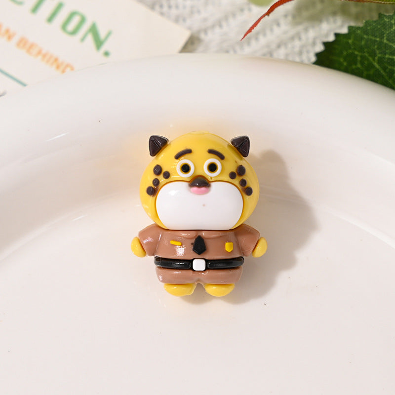 Wholesale  10pcs/pack Cute little leopard straight hole rubber beads    3D Focal Beads