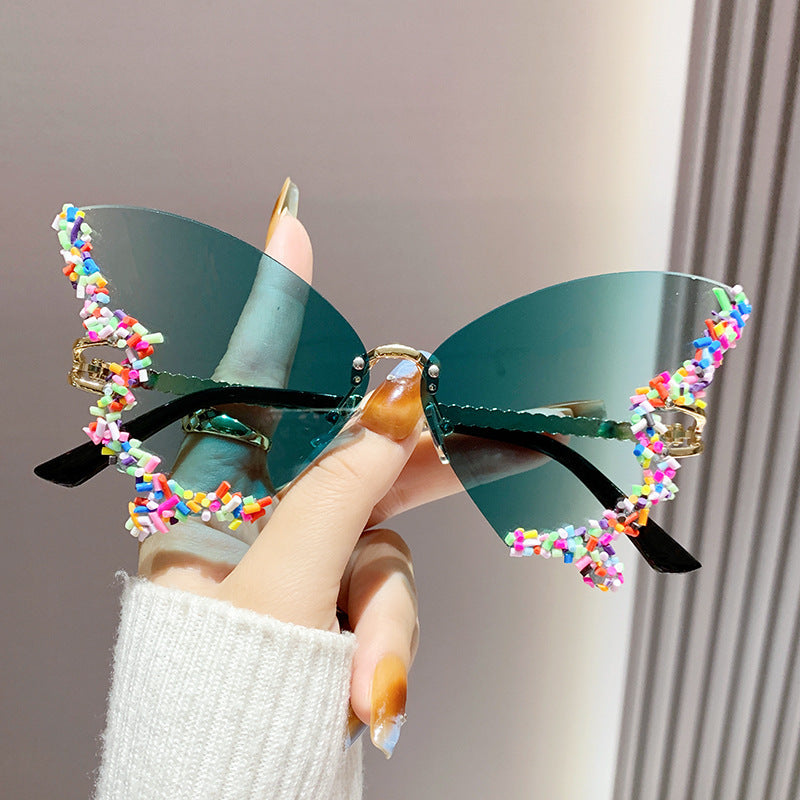 Wholesale Wedding Colorful Butterfly Party Sun Protection Glasses