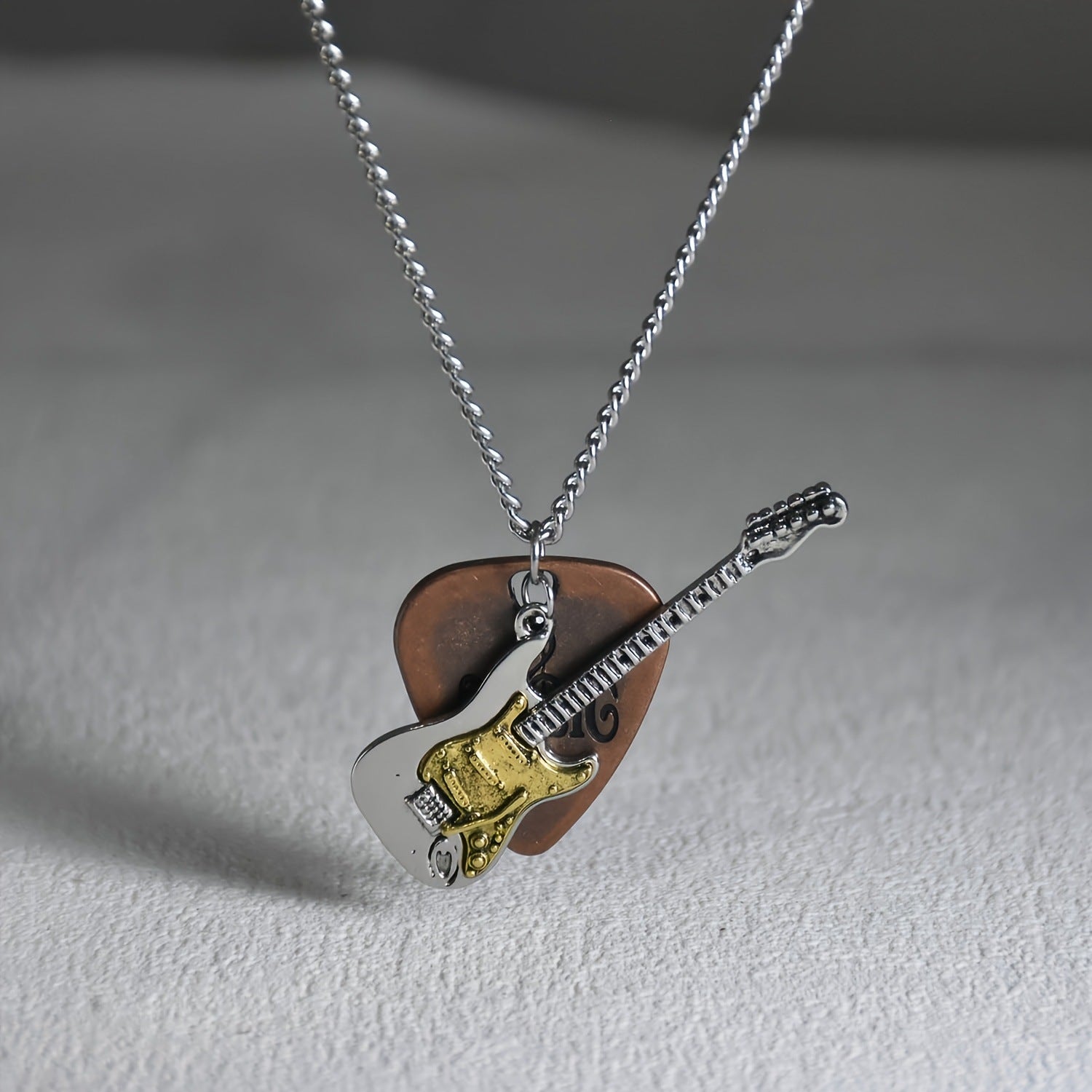 Wholesale Vintage Guitar Pick and Guitar Pendant Necklace