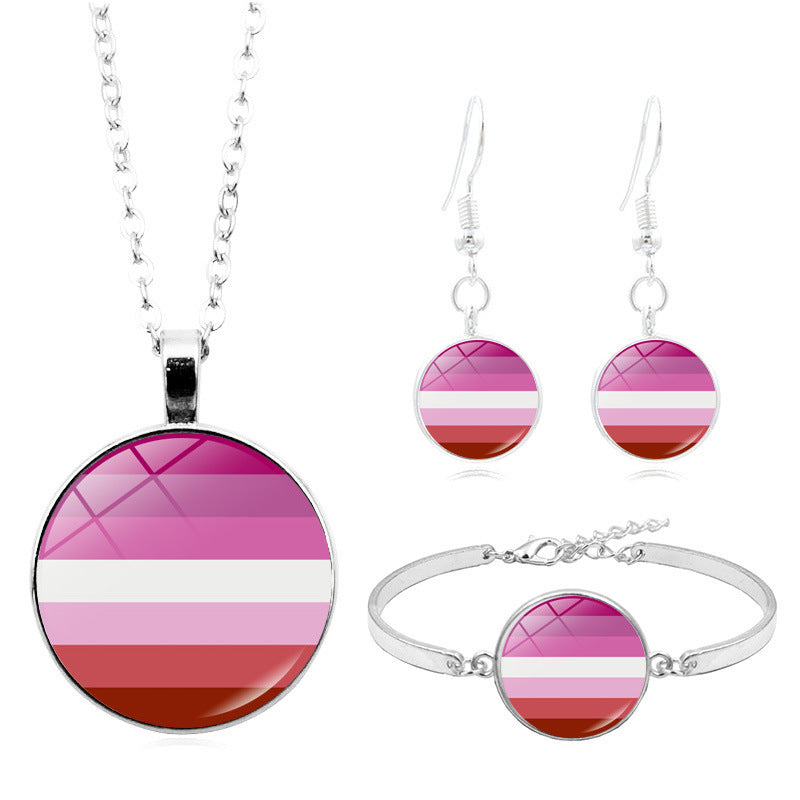 Wholesale Iridescent Time Gem Necklaces Set