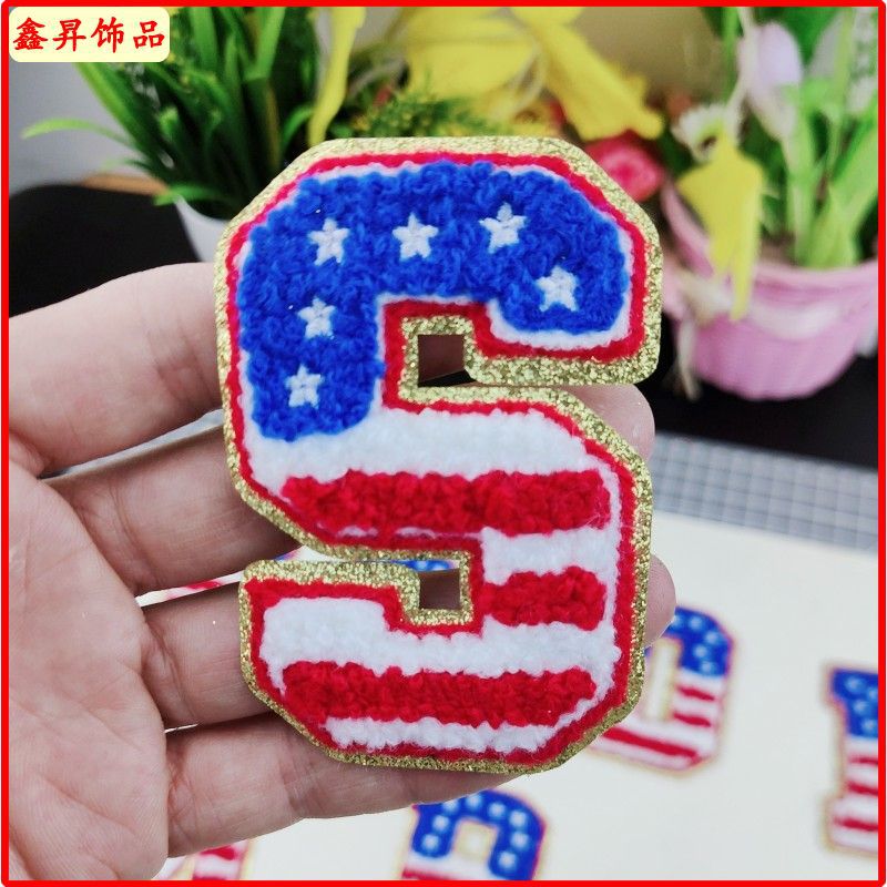 Wholesale 10pcs Letter Embroidery Towel Embroidery Bead Embroidery Badge Chest Badge Clothing Patches FS