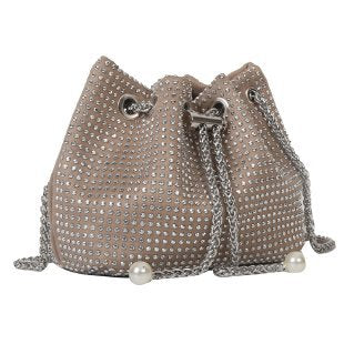 Wholesale Rhinestone Bag Chain Full Rhinestone Bucket Bag Shoulder Bag