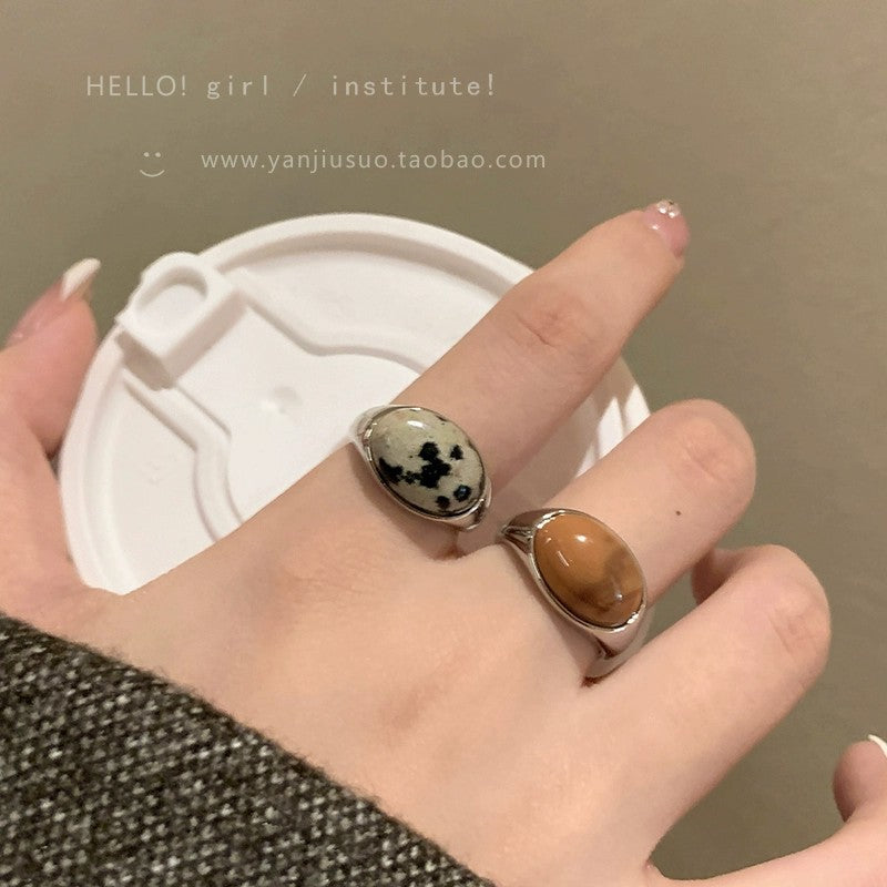 Wholesale Vintage Natural Stone Open Index Finger Ring