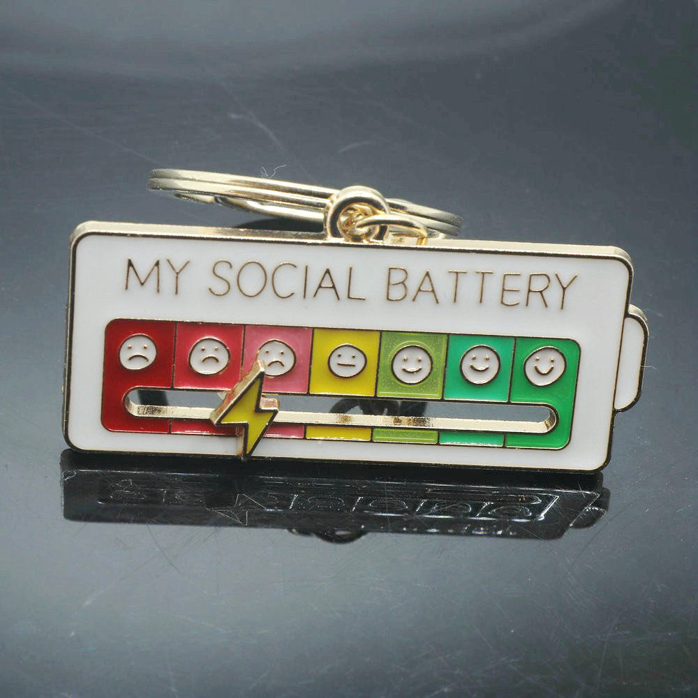 Wholesale Movable Battery Power Girl Rainbow Zinc Alloy Keychains