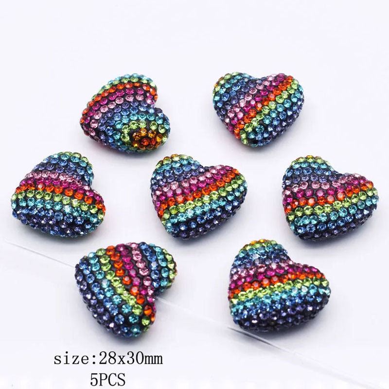 Wholesale 5pcs Clay Heavy Industry Fishtail Zircon Bear Strawberry Beads