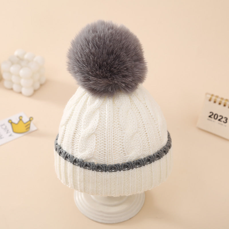 Wholesale Winter 0-12 Months Baby Hat Knitted Hat Outdoor Cold-proof Woolen Hat
