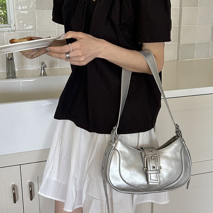 Wholesale Vintage Babes Underarm Textured Crescent Shoulder Bag