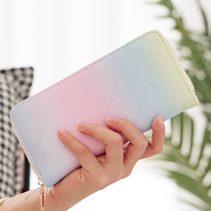 Wholesale gradient color long wallet