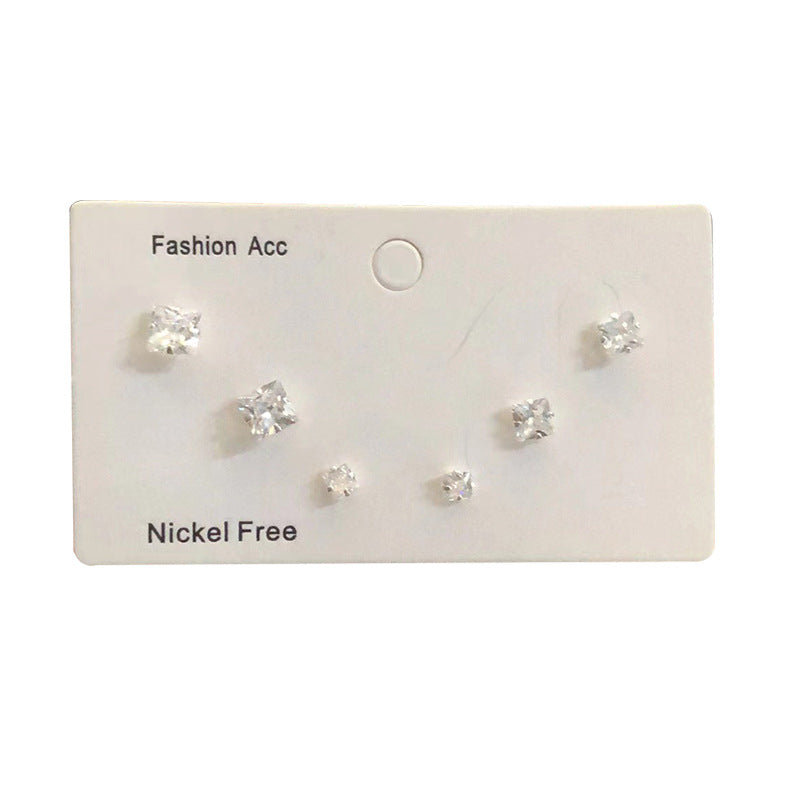 Wholesale Super Flash Zircon 925 Sterling Silver Small Earrings Set