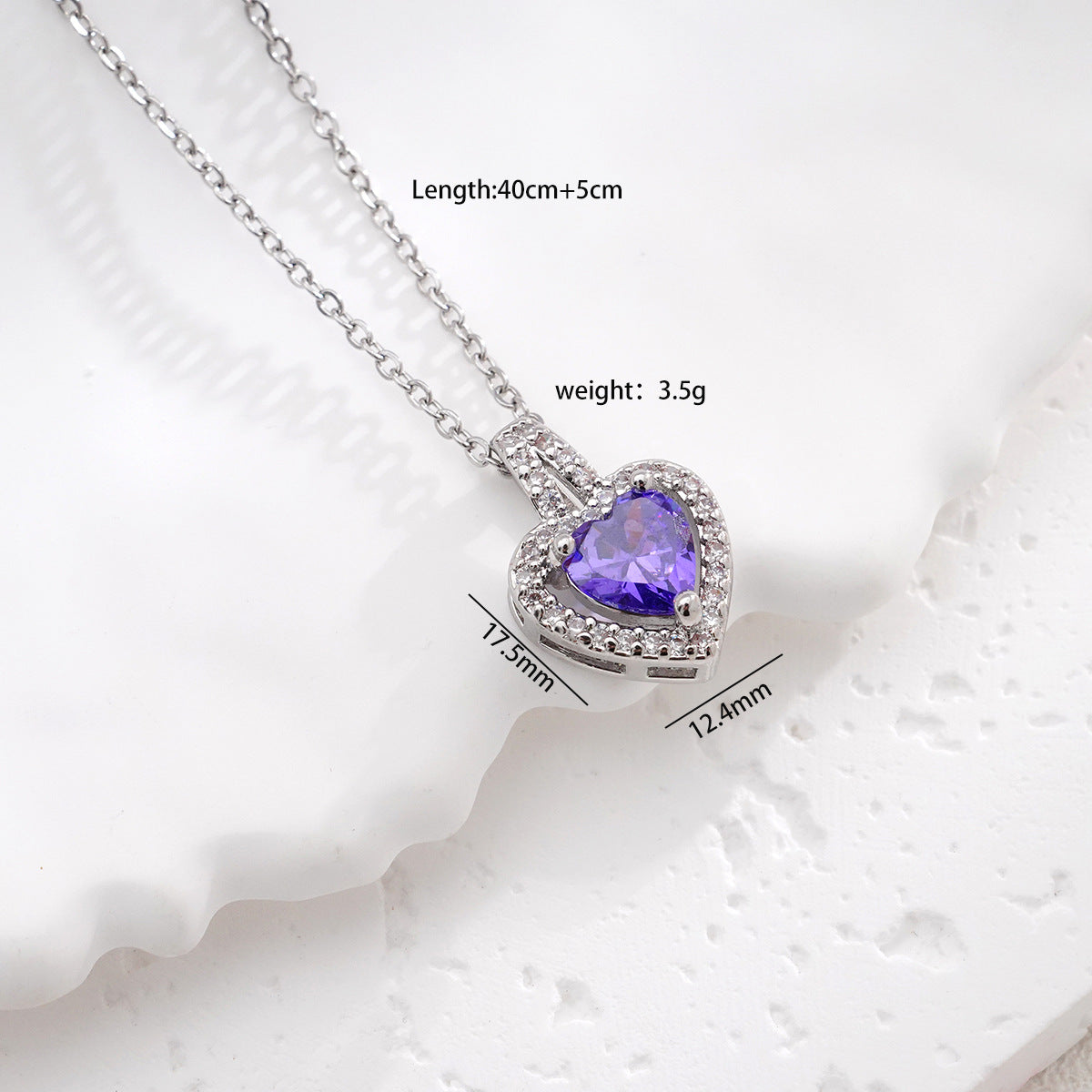 Wholesale suit inlaid zircon cross-border love necklace women' s peach heart jewelry