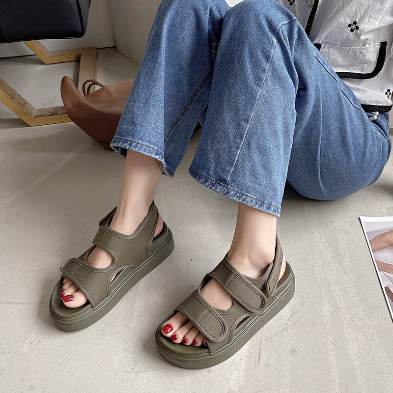 Wholesale Cloth Velcro Platform Sandals